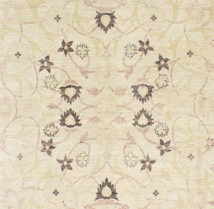 Ariana Floral Square Rug in Ivory and Earth Tones