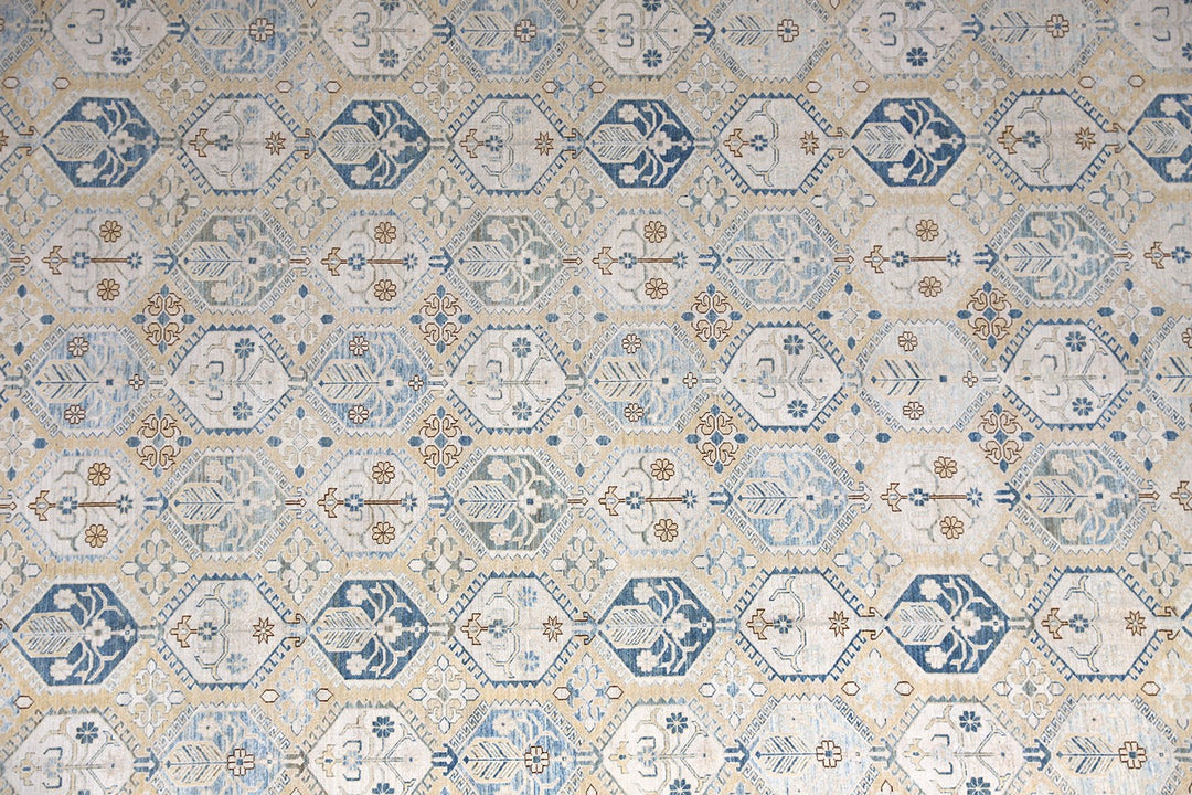 13'x17' Ariana Rugs Hand-Knotted Caucasian Geometric Design