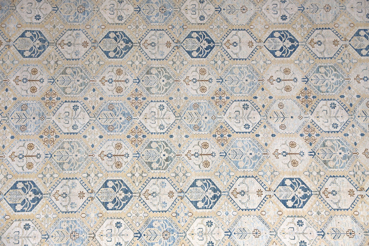 13'x17' Ariana Rugs Hand-Knotted Caucasian Geometric Design