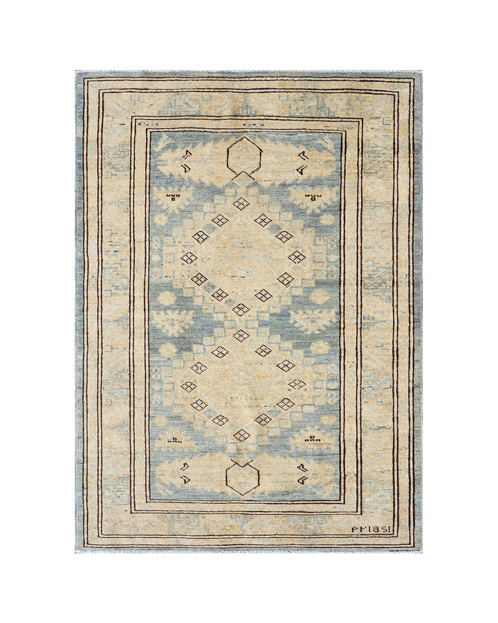 Ariana Hazara Collection: Hand-Knotted Small Wool Accent Rug