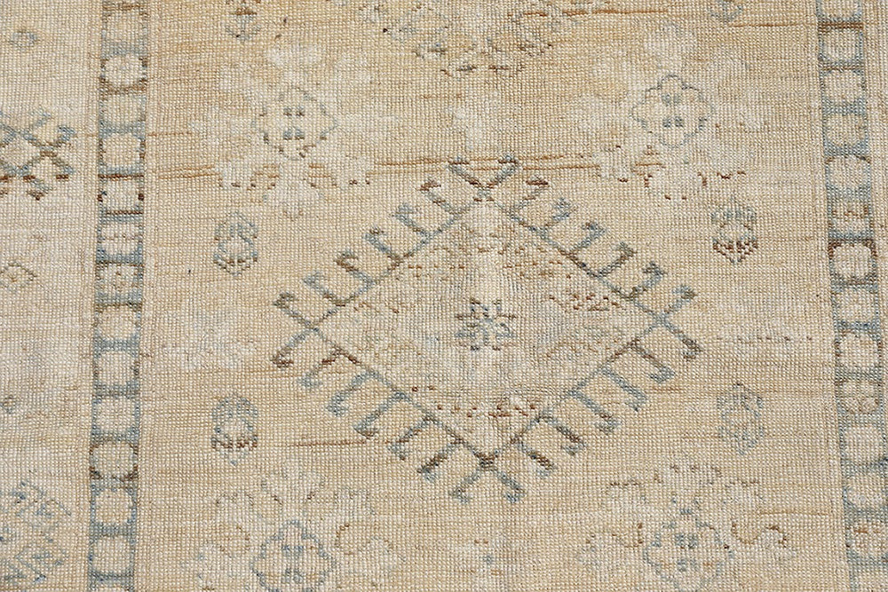 Ariana Hazara Collection: Handwoven Caucasian Geometric Small Wool Rug