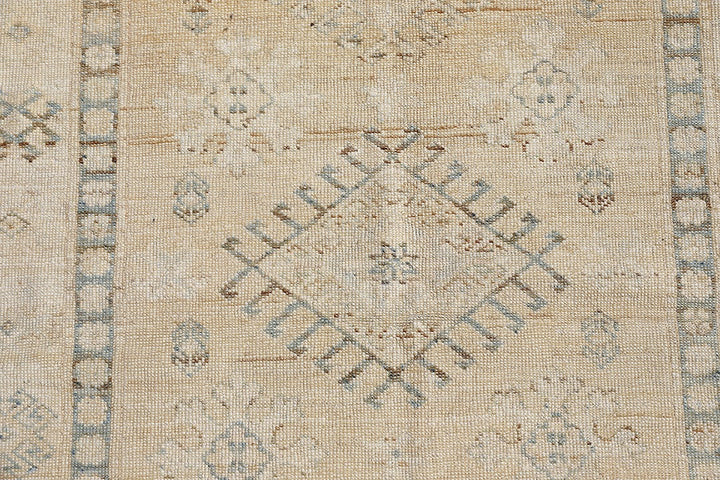 Ariana Hazara Collection: Handwoven Caucasian Geometric Small Wool Rug