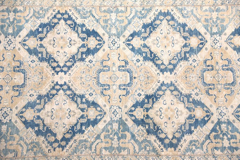 Unique Large Hand-Knotted Ariana Heriz Design Hazara Wool Rug