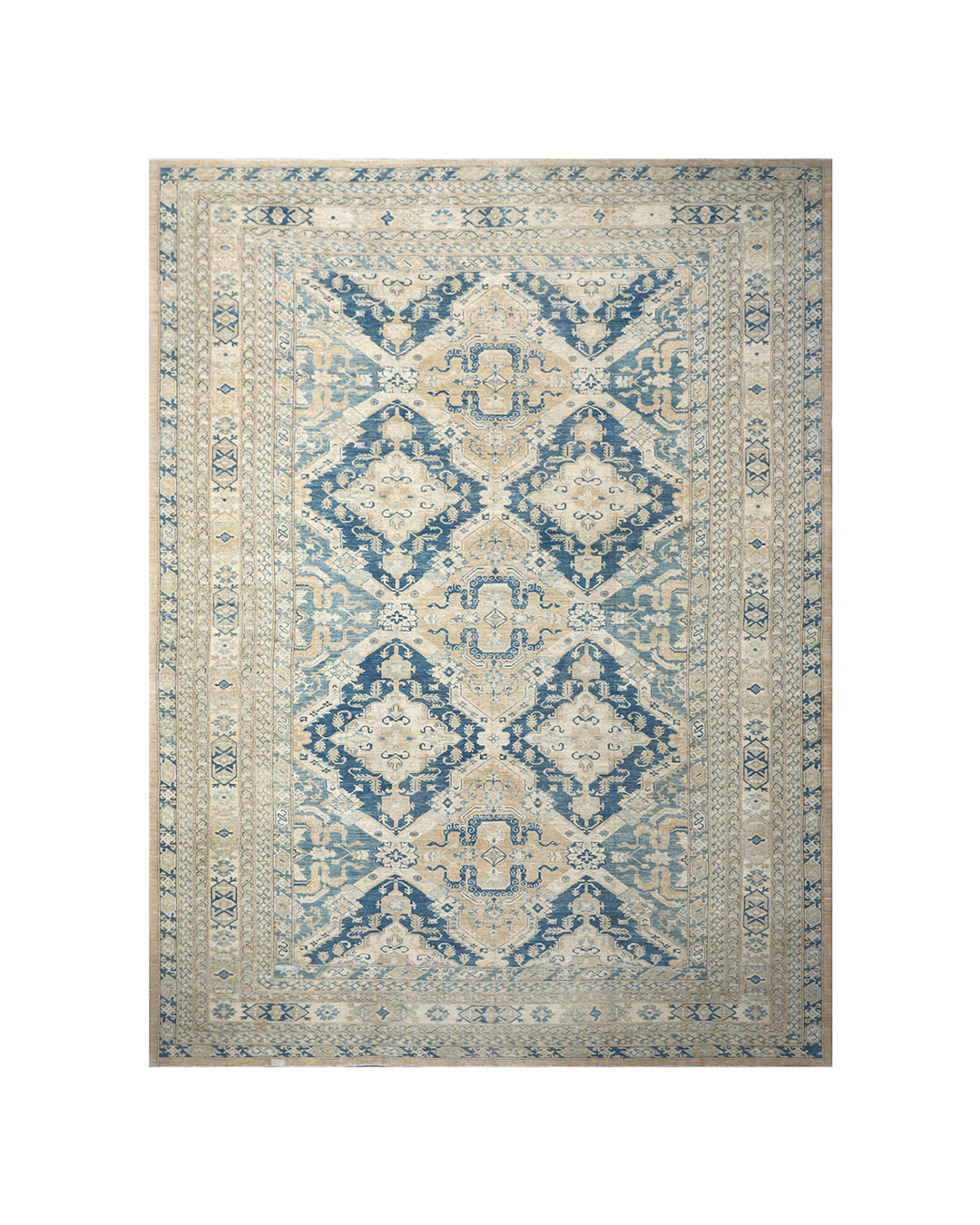 Unique Large Hand-Knotted Ariana Heriz Design Hazara Wool Rug
