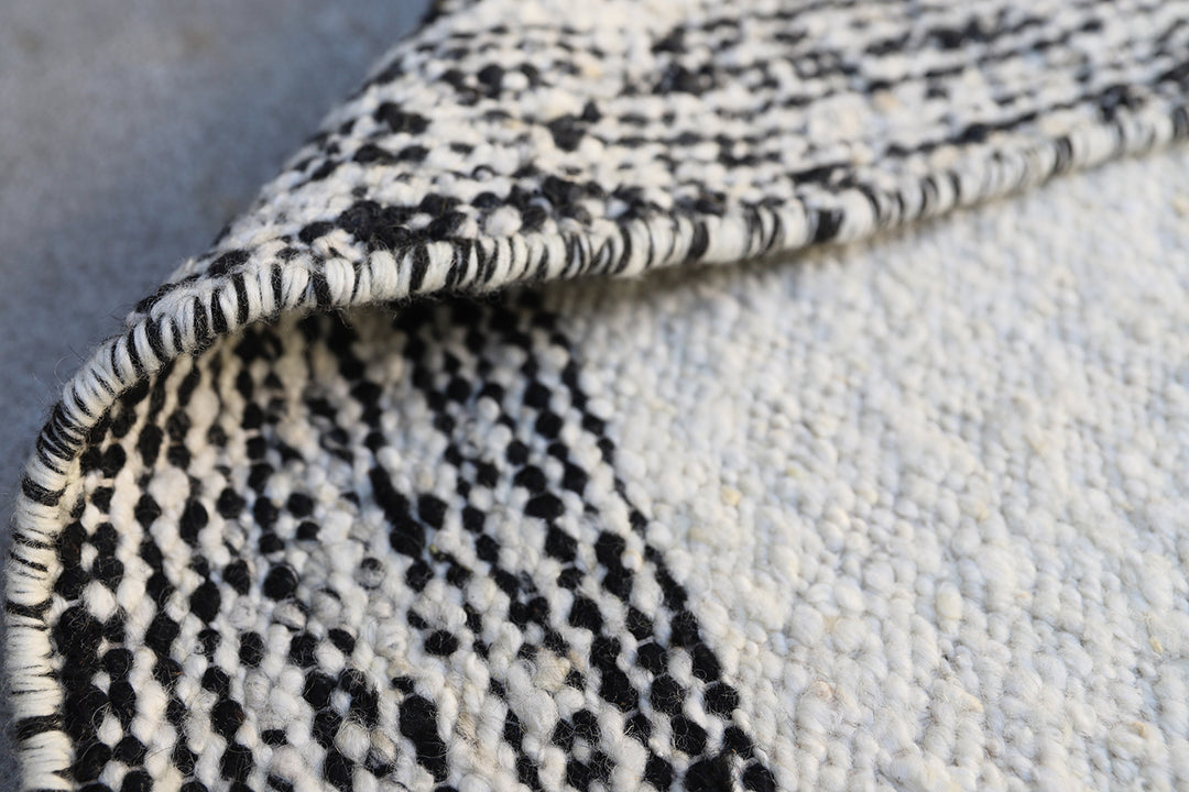 Oversized Black and White Hand-Woven Ariana Modern Rug