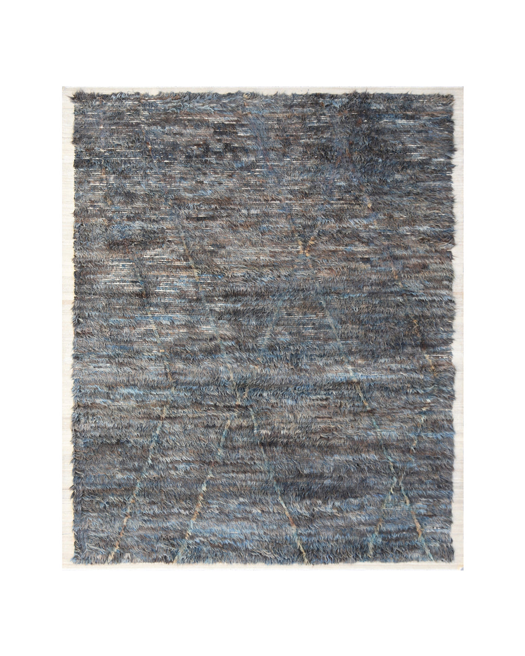 Ariana Rugs Barchi Collection Shaggy Moroccan Style Area Rug Navy and Gray