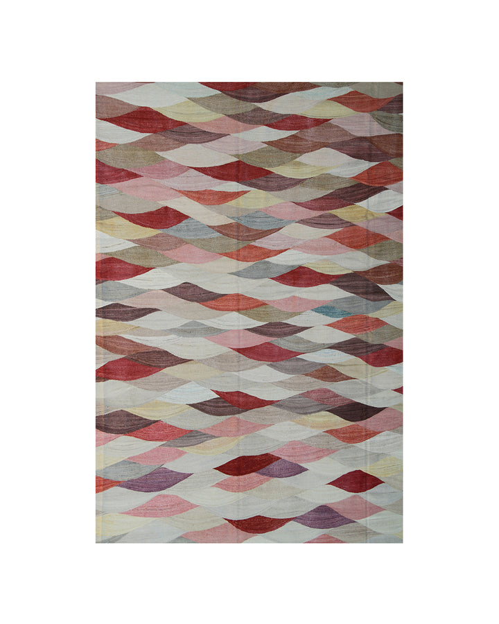 Ariana Rugs 13'x25' oversized handwoven colorful wool kilim area rug featuring a vibrant geometric flatweave construction on a cotton foundation.