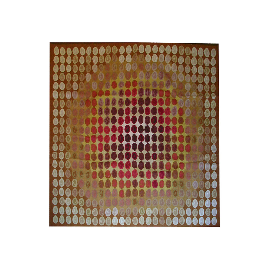 Ariana Rugs 5x5 Modern Aubusson Hand-Woven Wool and Silk Kilim