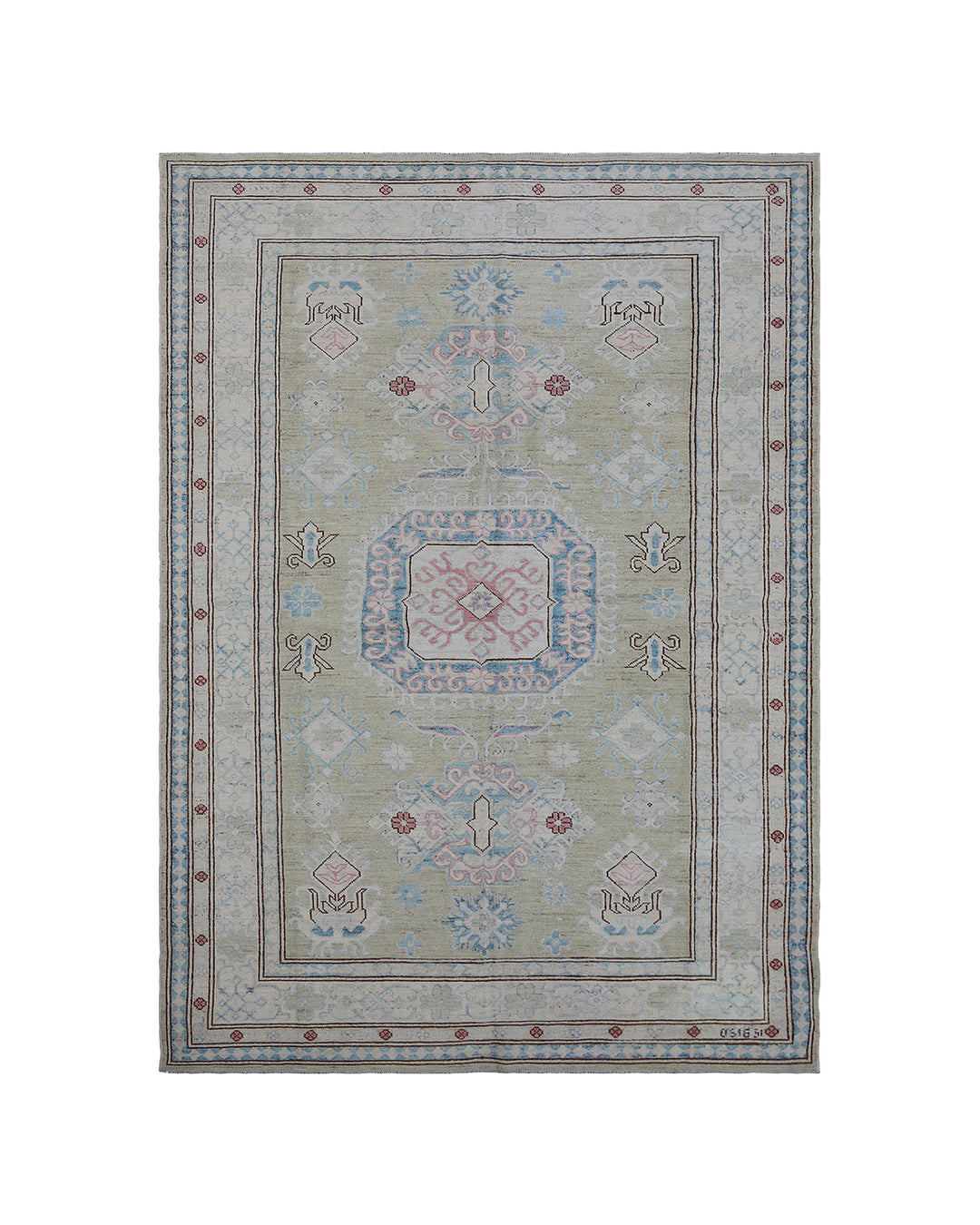 Ariana Rugs 5x7 Kazak Hazara Geometric Hand-Knotted Wool Rug