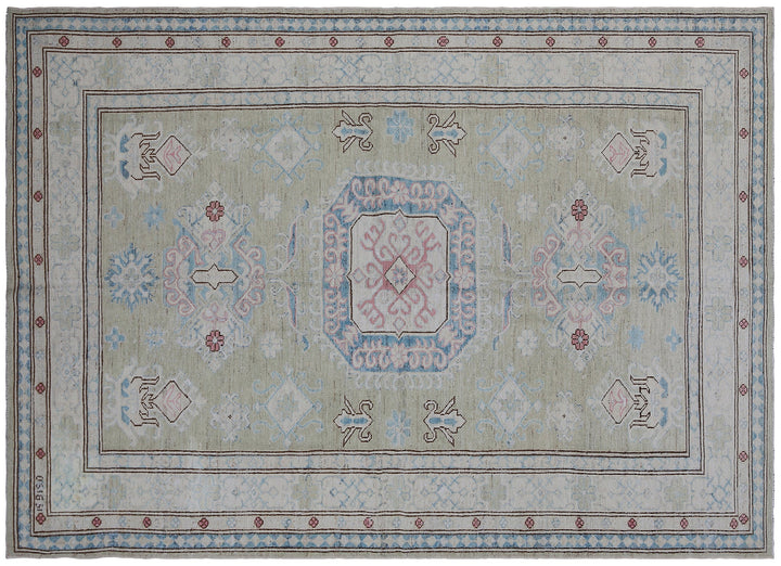 Ariana Rugs 5x7 Kazak Hazara Geometric Hand-Knotted Wool Rug