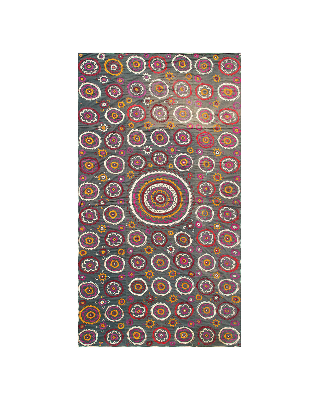 Ariana Rugs 6x12 Fine Quality Uzbek Hand-Embroidered Green Floral Textile