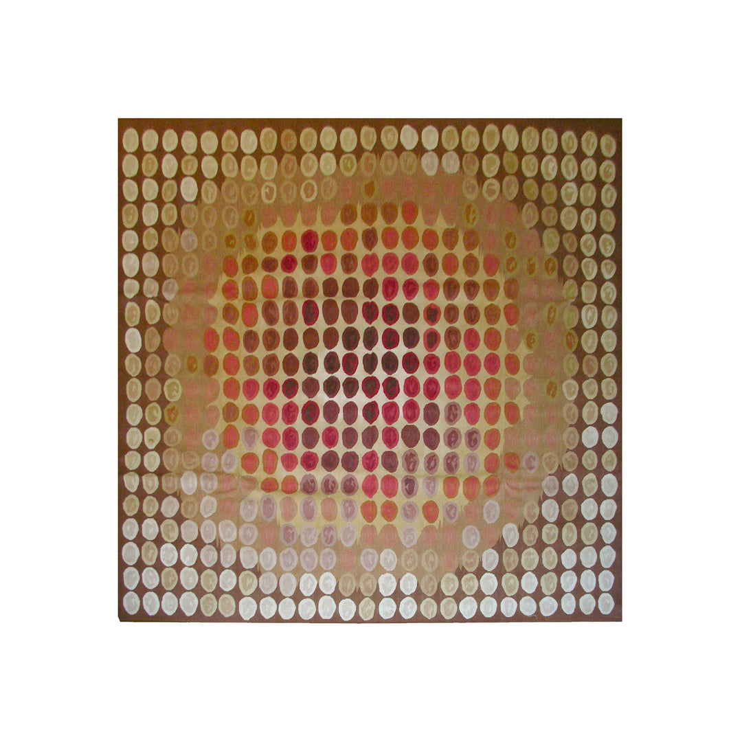 Ariana Rugs 6x6 Modern Aubusson Hand-Woven Wool and Silk Kilim