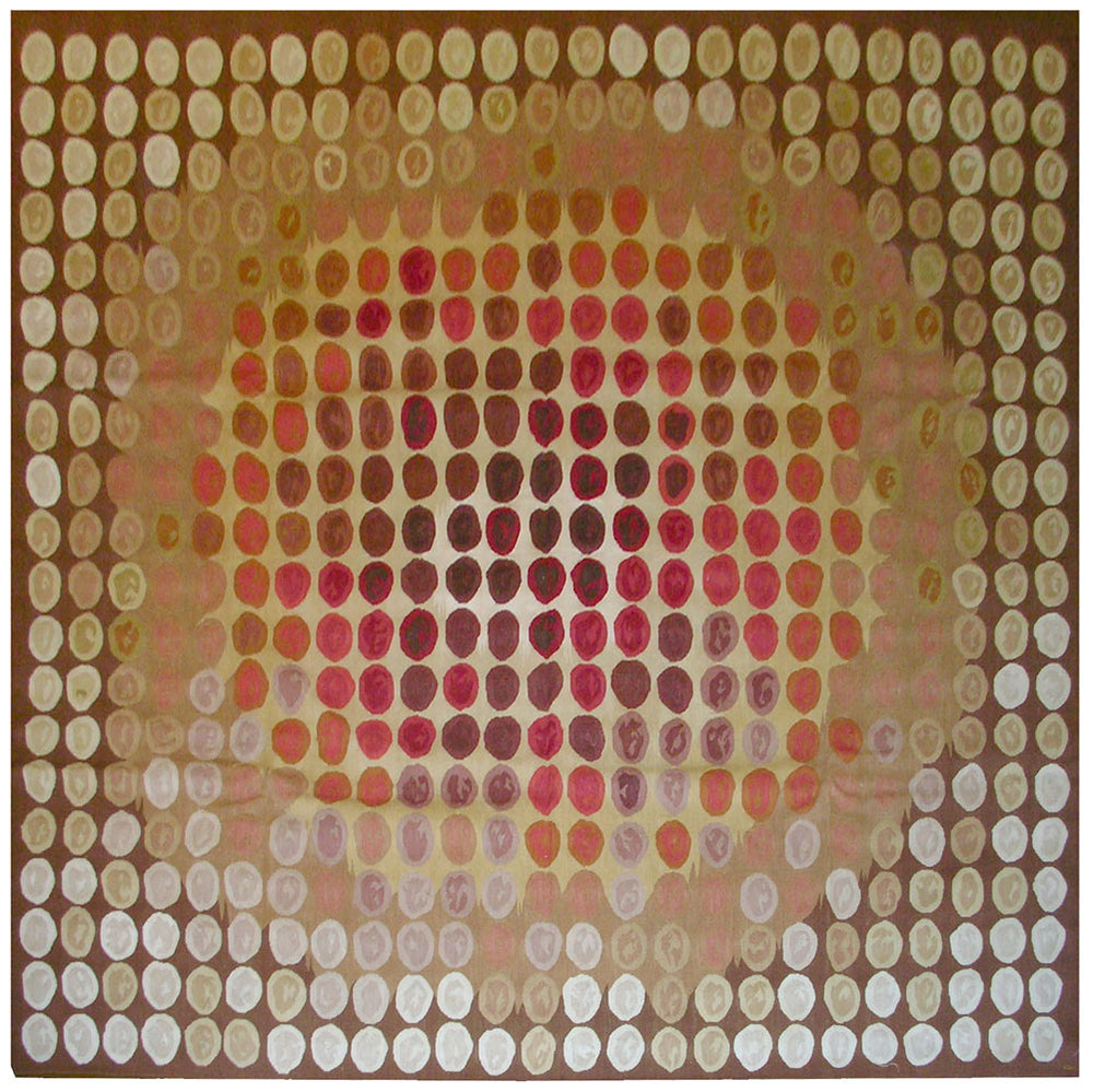 Ariana Rugs 6x6 Modern Aubusson Hand-Woven Wool and Silk Kilim