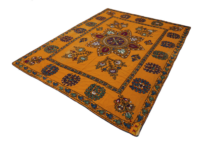 Ariana Rugs 6x8 Antique 19th-Century Samarkand Suzani Silk Embroidery
