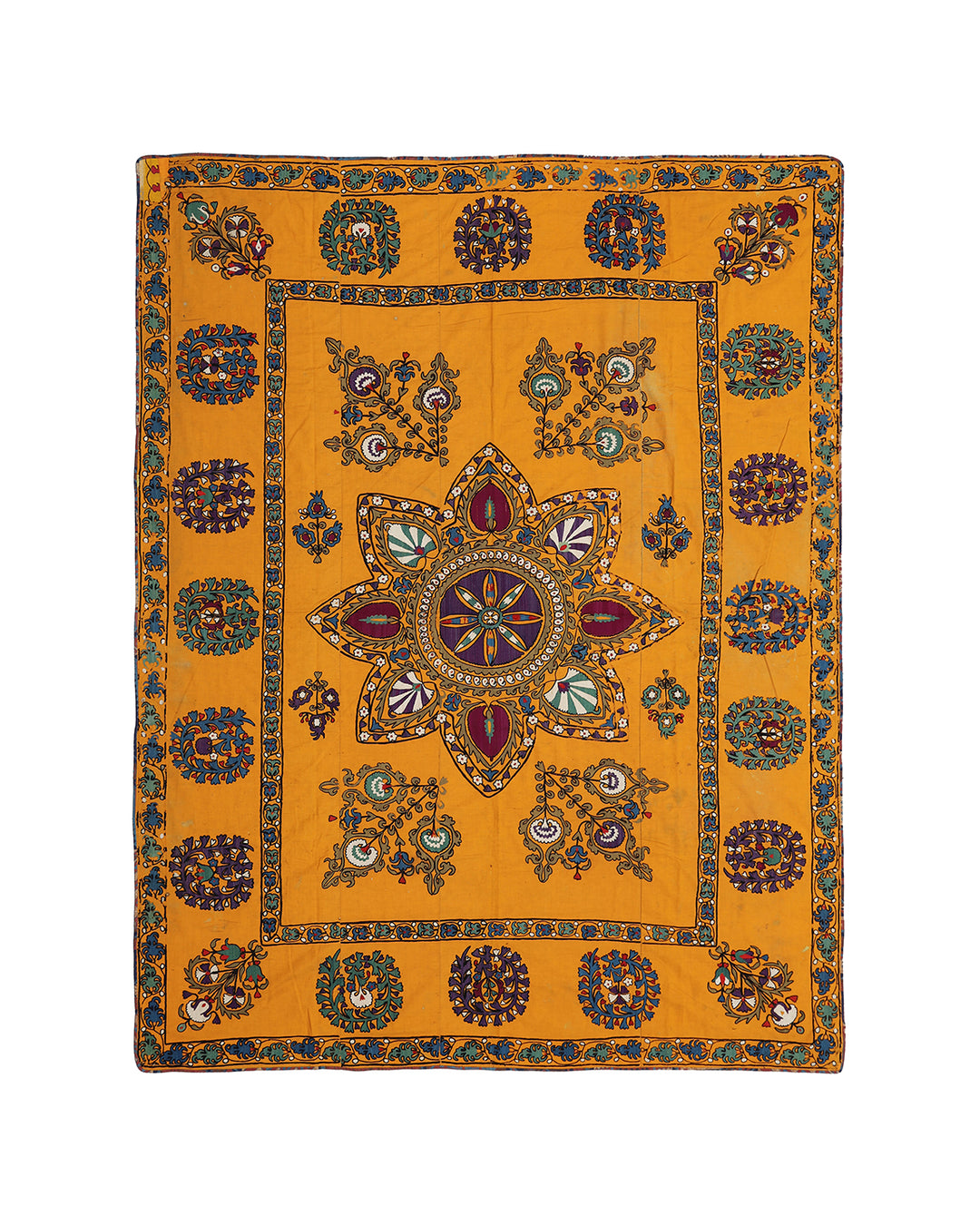 Ariana Rugs 6x8 Antique 19th-Century Samarkand Suzani Silk Embroidery