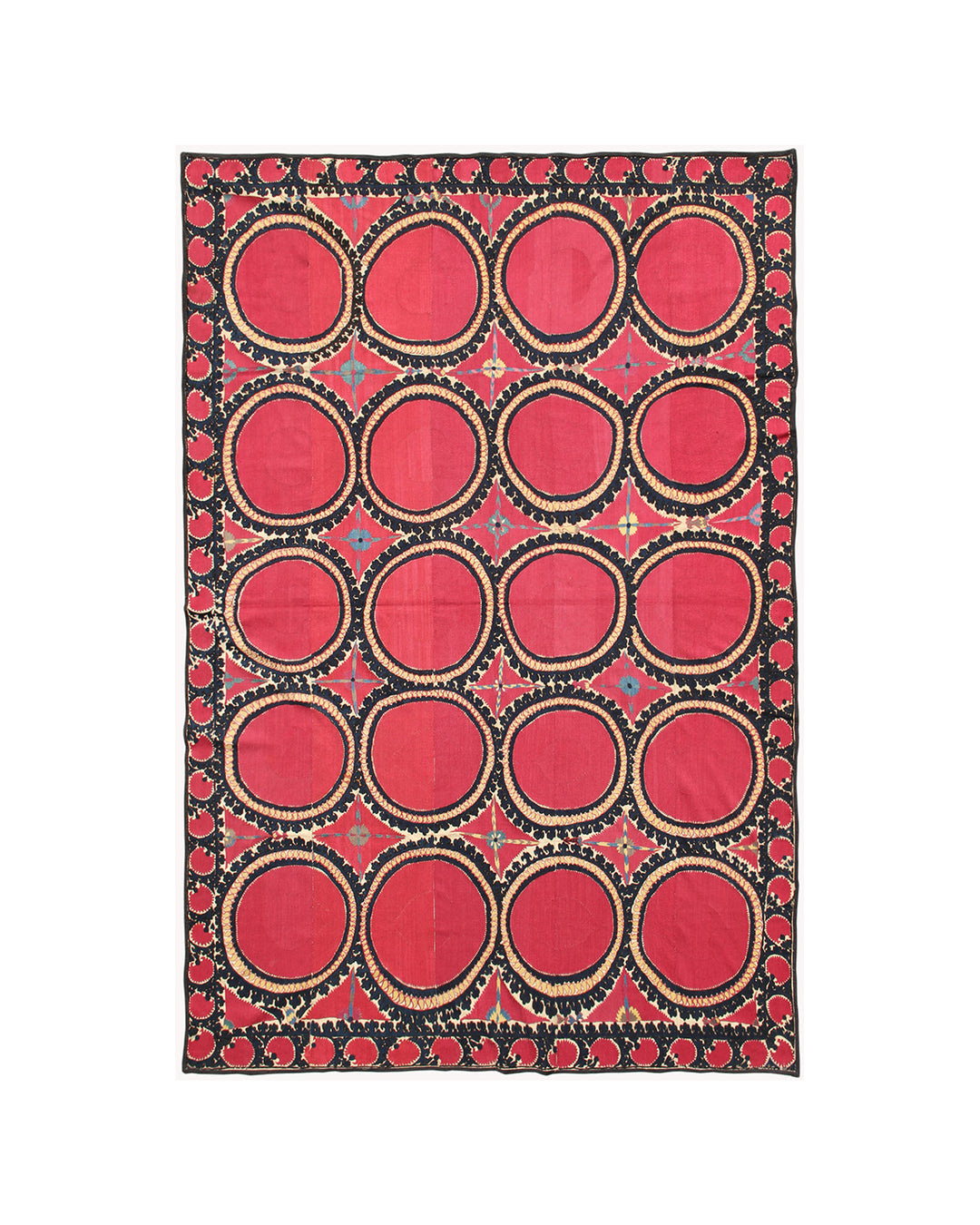 Ariana Rugs 6x9 Tashkent Oi Paliak Suzani Hand-Embroidered Silk Wool Textile