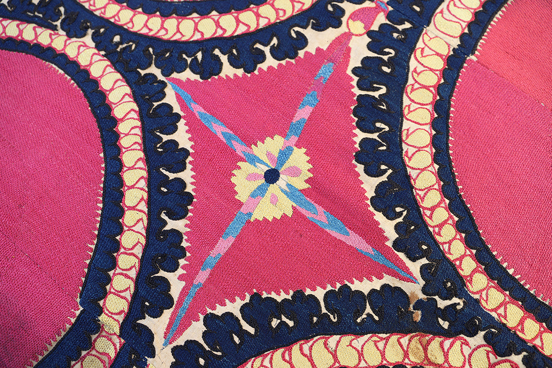 Ariana Rugs 6x9 Tashkent Oi Paliak Suzani Hand-Embroidered Silk Wool Textile