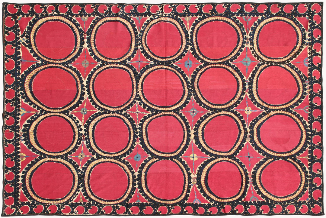 Ariana Rugs 6x9 Tashkent Oi Paliak Suzani Hand-Embroidered Silk Wool Textile