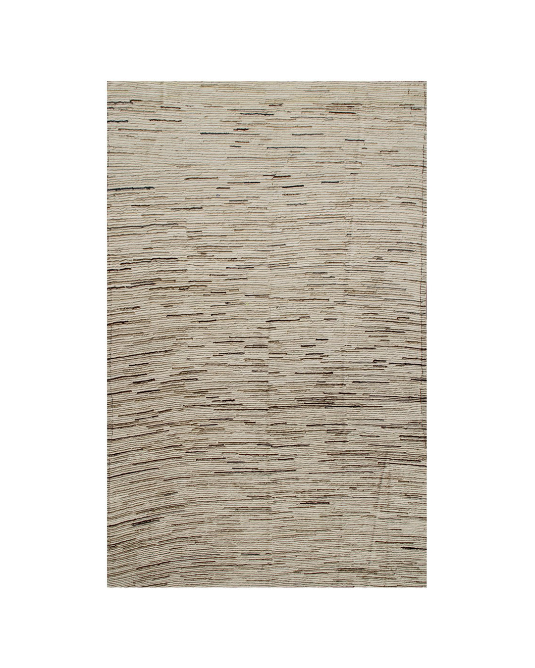 Ariana Rugs 7'x10' handwoven soft brown Gabbeh style Barchi wool area rug featuring a subtle striped motif on an all-wool foundation.