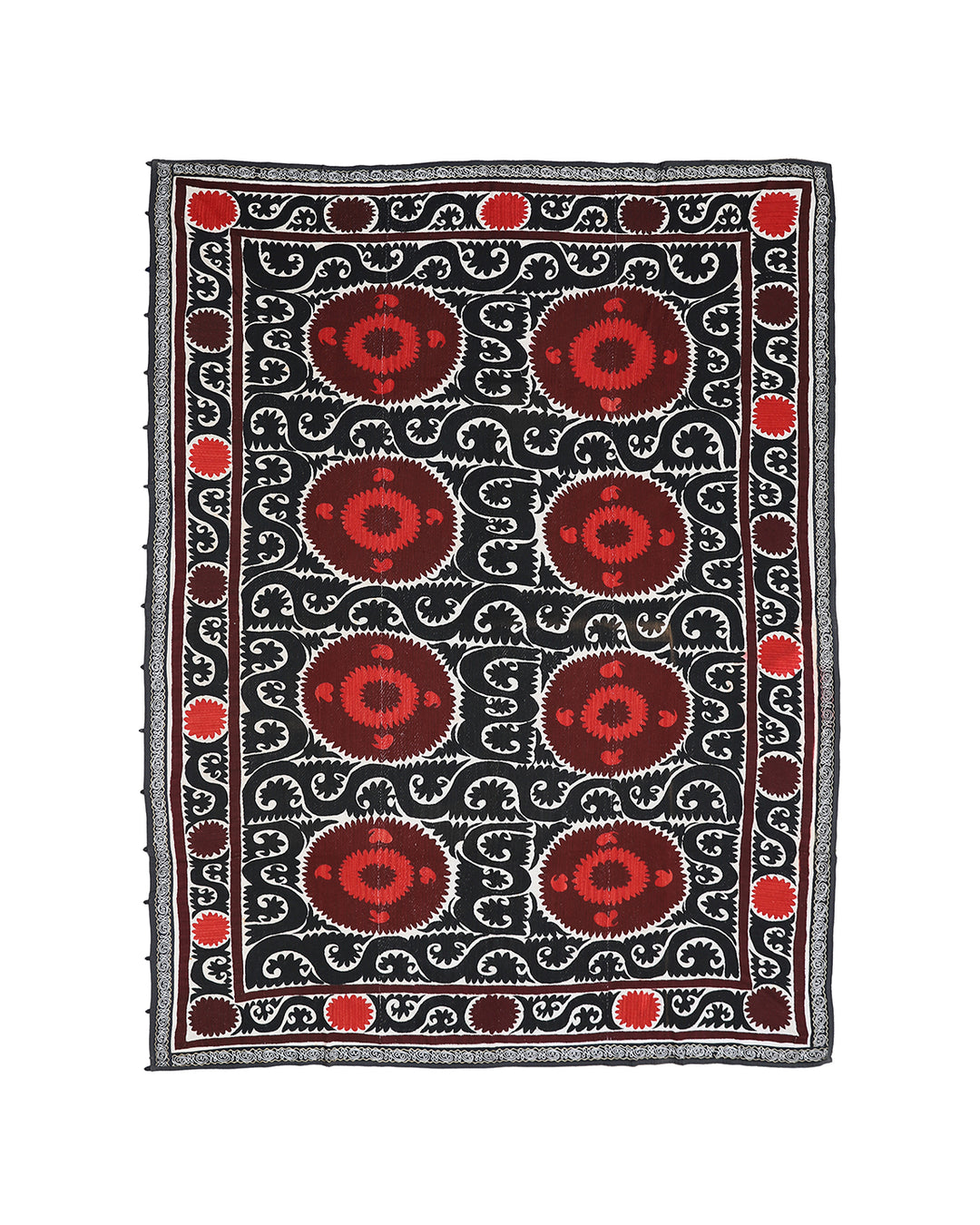 Ariana Rugs 8x11 Large Vintage Uzbek Hand-Embroidered Dowry Suzani Textile