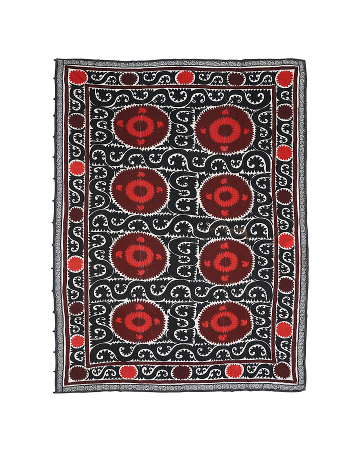 Ariana Rugs 8x11 Large Vintage Uzbek Hand-Embroidered Dowry Suzani Textile