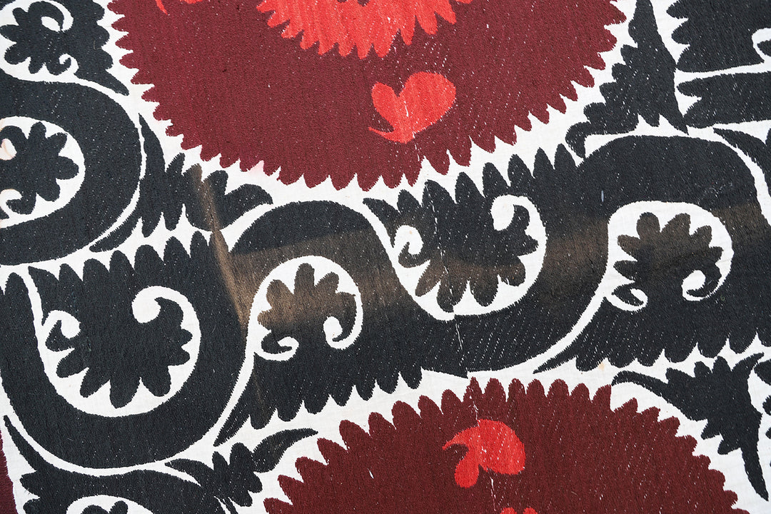 Ariana Rugs 8x11 Large Vintage Uzbek Hand-Embroidered Dowry Suzani Textile