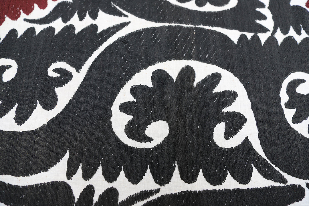 Ariana Rugs 8x11 Large Vintage Uzbek Hand-Embroidered Dowry Suzani Textile