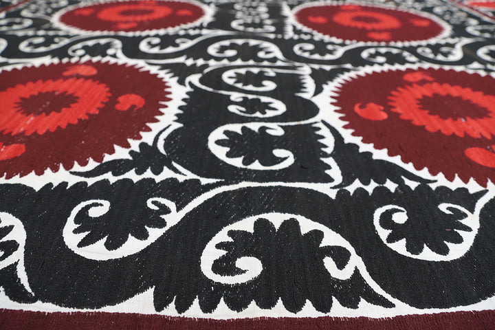 Ariana Rugs 8x11 Large Vintage Uzbek Hand-Embroidered Dowry Suzani Textile