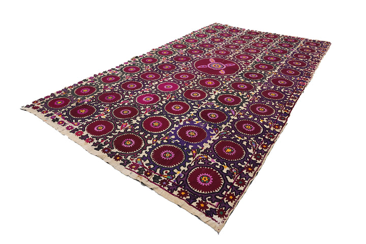 Ariana Rugs 8x15 Antique Khojent Tajik Suzani Hand-Embroidered Textile
