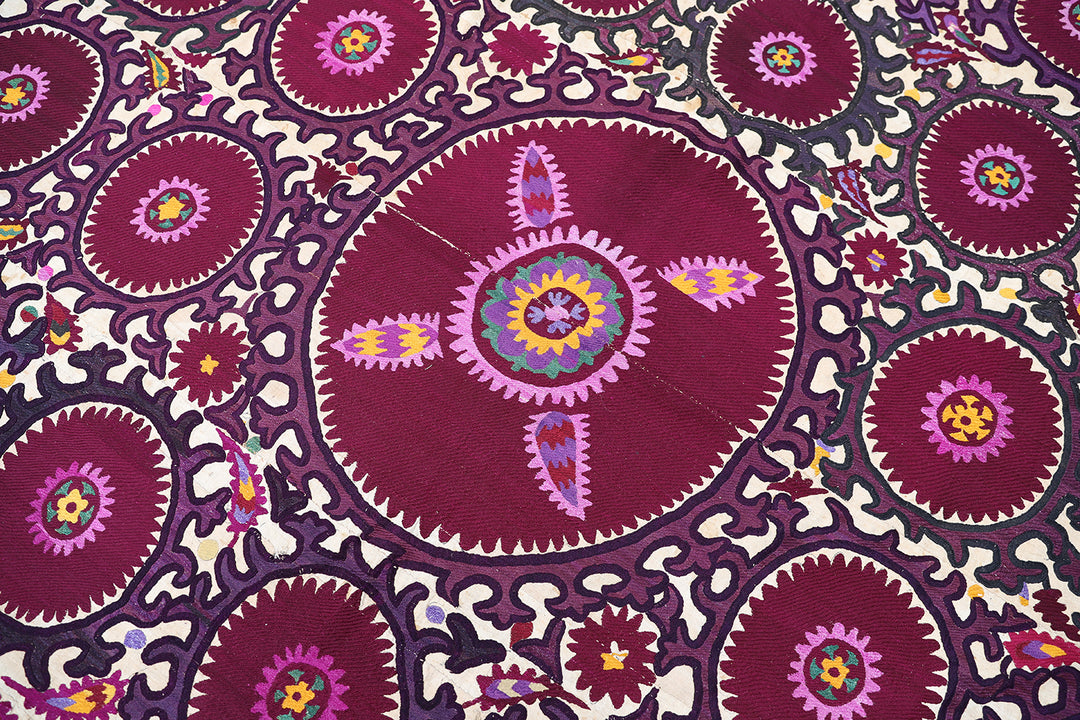 Ariana Rugs 8x15 Antique Khojent Tajik Suzani Hand-Embroidered Textile