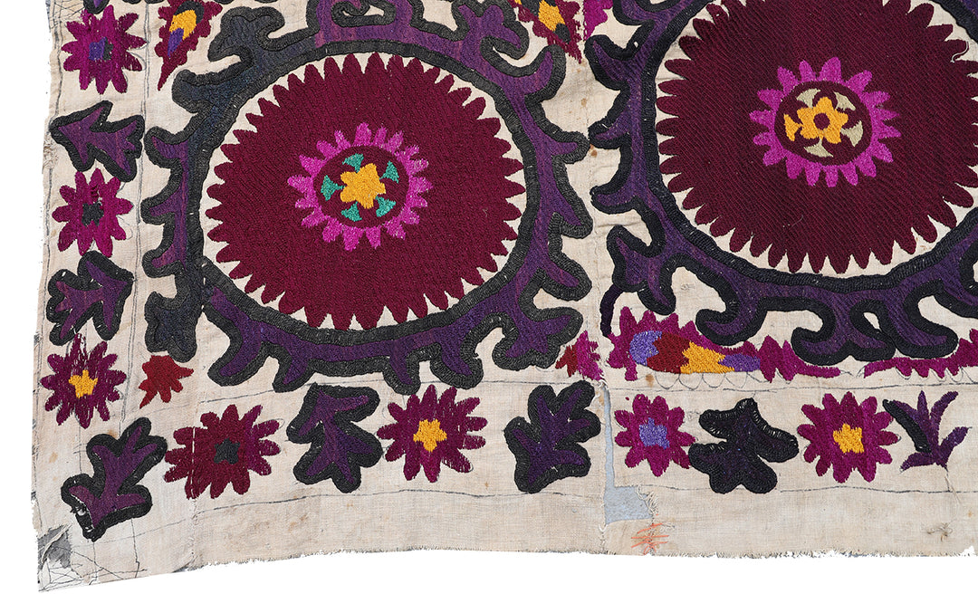Ariana Rugs 8x15 Antique Khojent Tajik Suzani Hand-Embroidered Textile