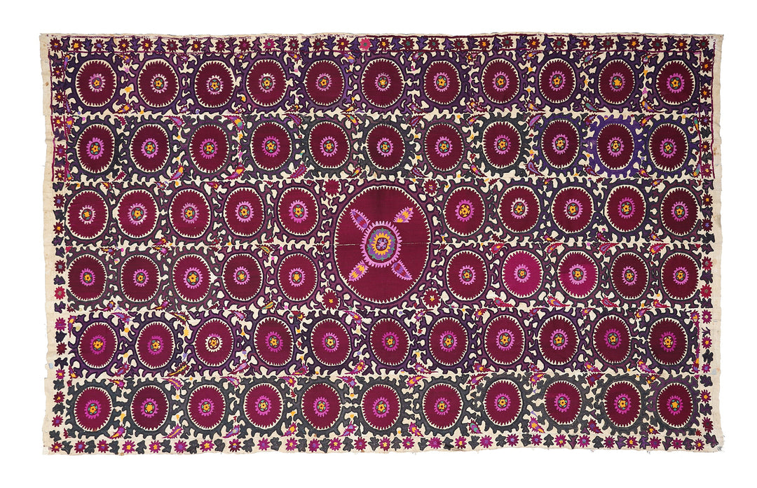 Ariana Rugs 8x15 Antique Khojent Tajik Suzani Hand-Embroidered Textile