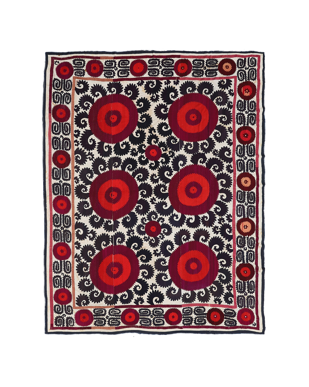 Ariana Rugs 9x11 Large Vintage Samarkand Suzani Hand-Embroidered Silk Textile