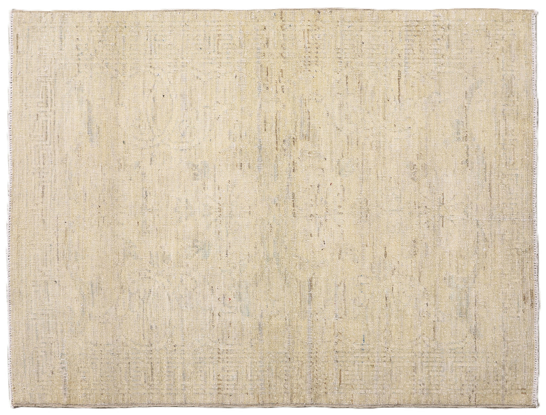Ariana Rugs 2x3 hand-knotted luxury Afghan rug in soft pale washed-out Persian floral design, crafted by Hazara women weavers with organic wool
