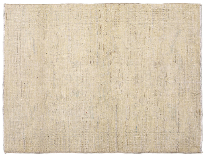 Ariana Rugs 2x3 hand-knotted luxury Afghan rug in soft pale washed-out Persian floral design, crafted by Hazara women weavers with organic wool

