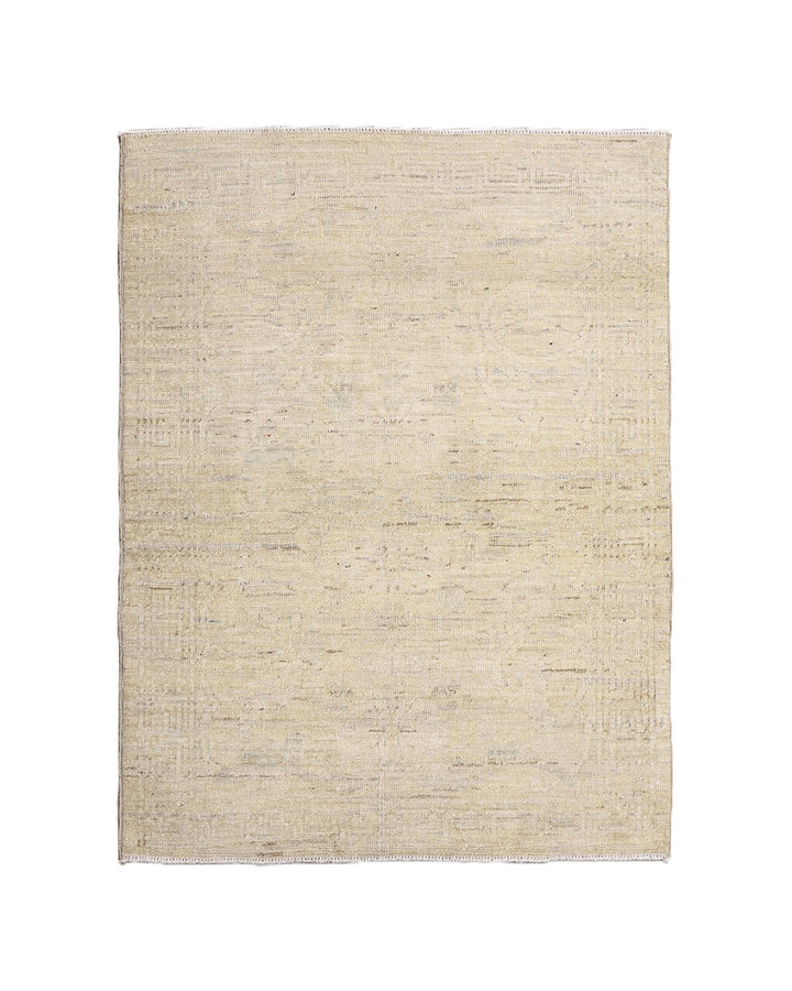 Ariana Rugs 2x3 hand-knotted luxury Afghan rug in soft pale washed-out Persian floral design, crafted by Hazara women weavers with organic wool