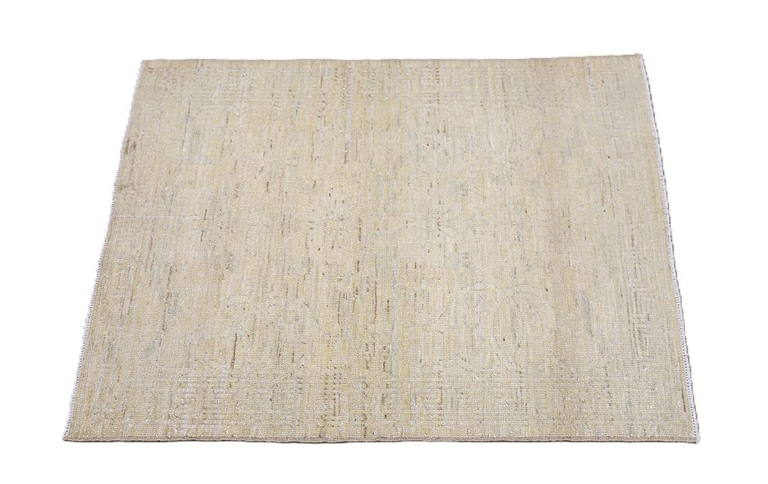 Ariana Rugs 2x3 hand-knotted luxury Afghan rug in soft pale washed-out Persian floral design, crafted by Hazara women weavers with organic wool