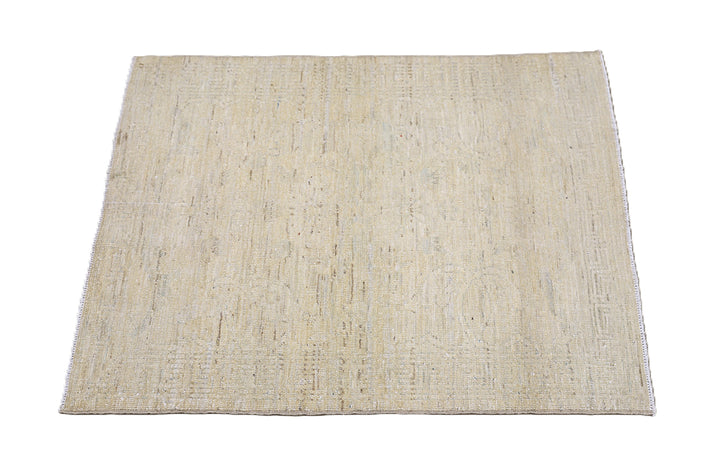 Ariana Rugs 2x3 hand-knotted luxury Afghan rug in soft pale washed-out Persian floral design, crafted by Hazara women weavers with organic wool
