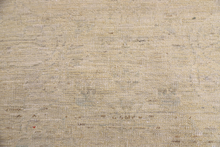 Ariana Rugs 2x3 hand-knotted luxury Afghan rug in soft pale washed-out Persian floral design, crafted by Hazara women weavers with organic wool