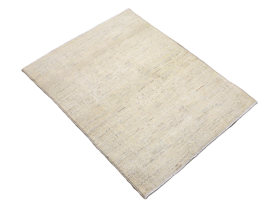 Ariana Rugs 2x3 hand-knotted luxury Afghan rug in soft pale washed-out Persian floral design, crafted by Hazara women weavers with organic wool