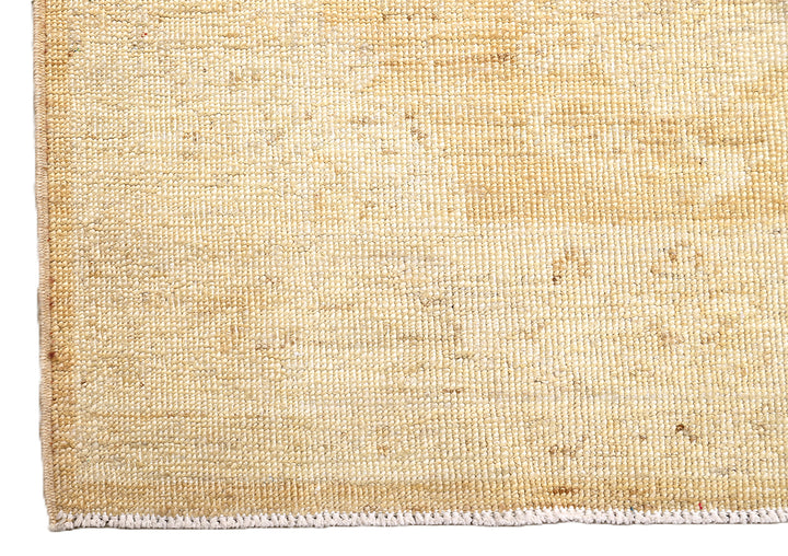Ariana Rugs 2x3 hand-knotted luxury rug featuring a soft honey washed-out Tabriz design in an Oushak color palette, artisan-crafted by Hazara women weavers.