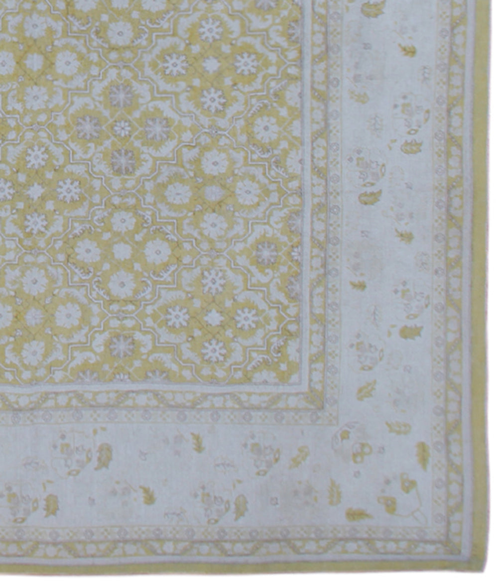 Ariana Rugs Exclusive: Fine Canary Yellow Tabriz Contemporary Masterpiece