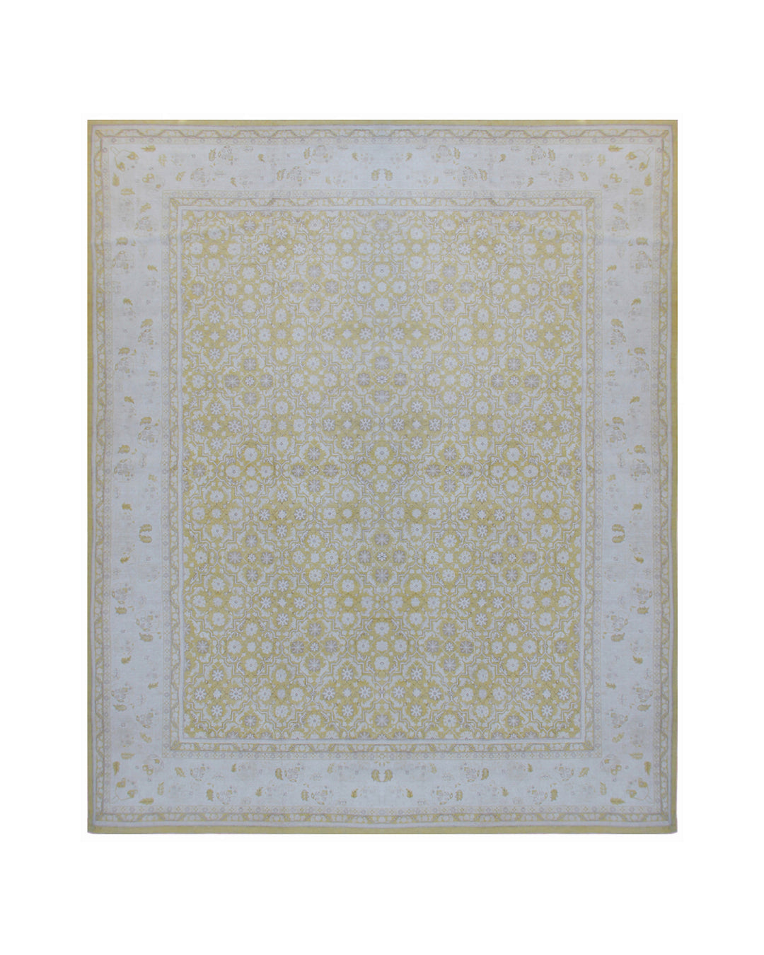 Ariana Rugs Exclusive: Fine Canary Yellow Tabriz Contemporary Masterpiece