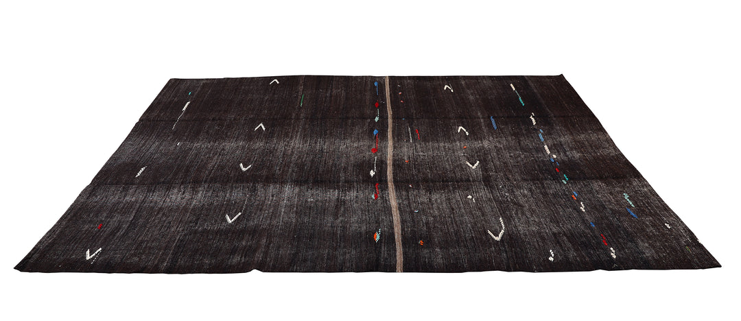 Ariana Rugs – One-of-a-Kind Black and White Tribal Kilim (8x11)