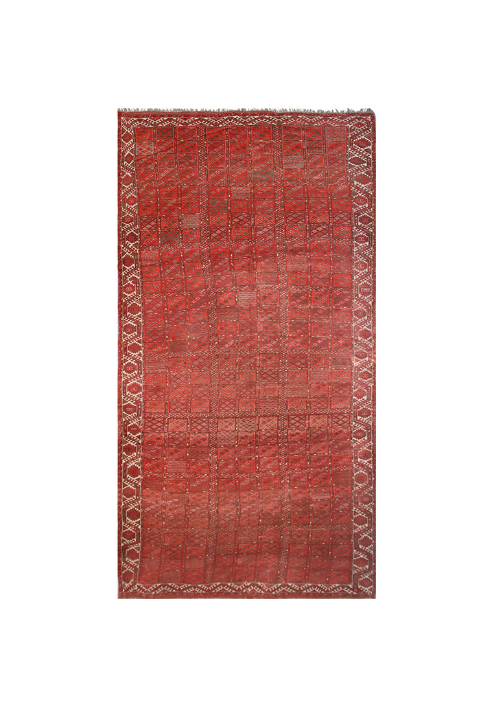Ariana Rugs Exclusive: Rare 18' Antique Red Afghan Geometric Carpet
