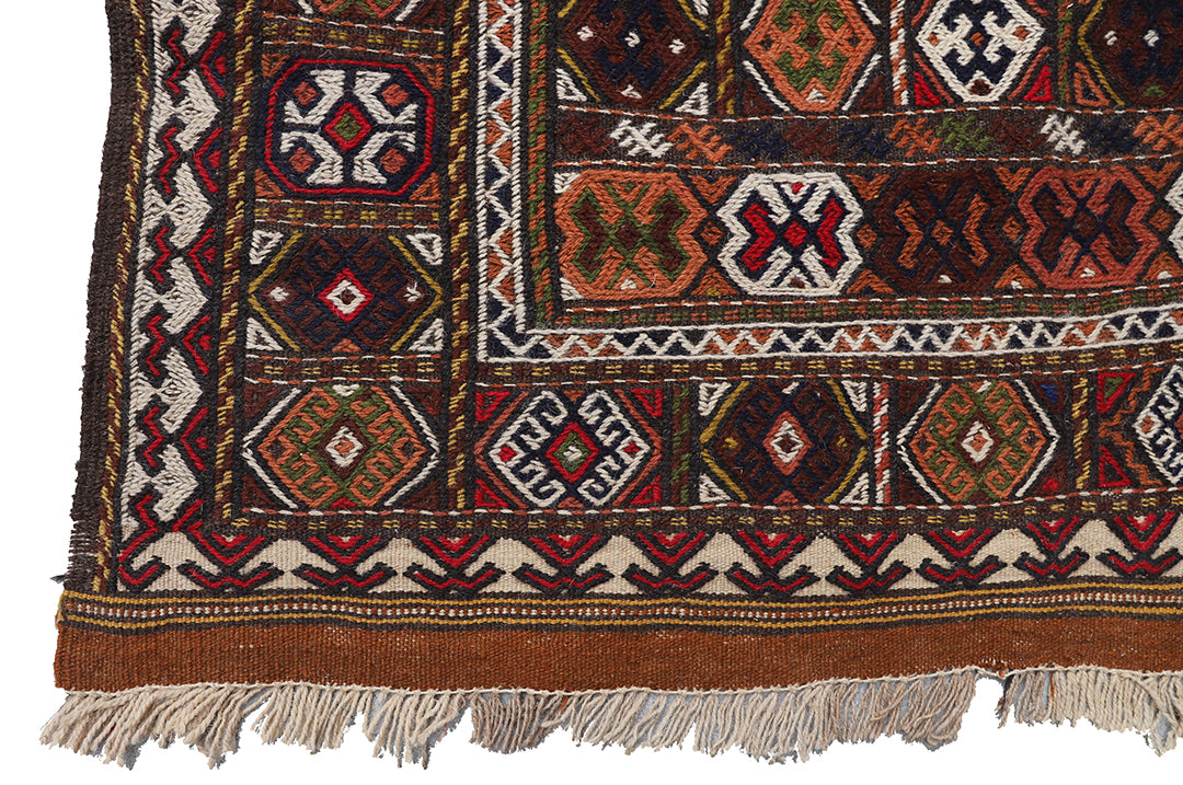 Ariana Rugs Exclusive: Vintage Kurdish Soumak Weave Kilim