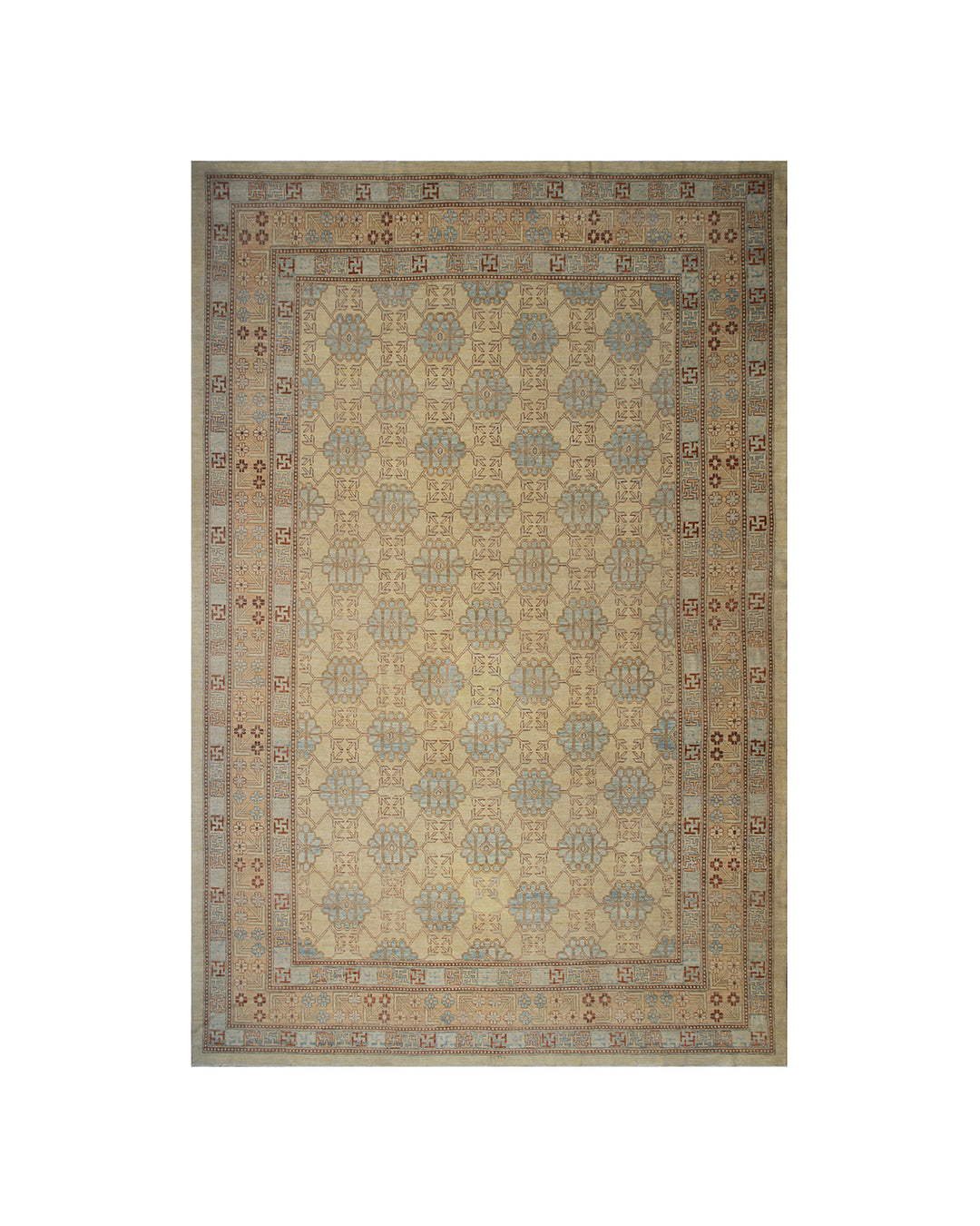Ariana Samarkand Geometric Hand-Woven Wool Rug 18' x 11'8"