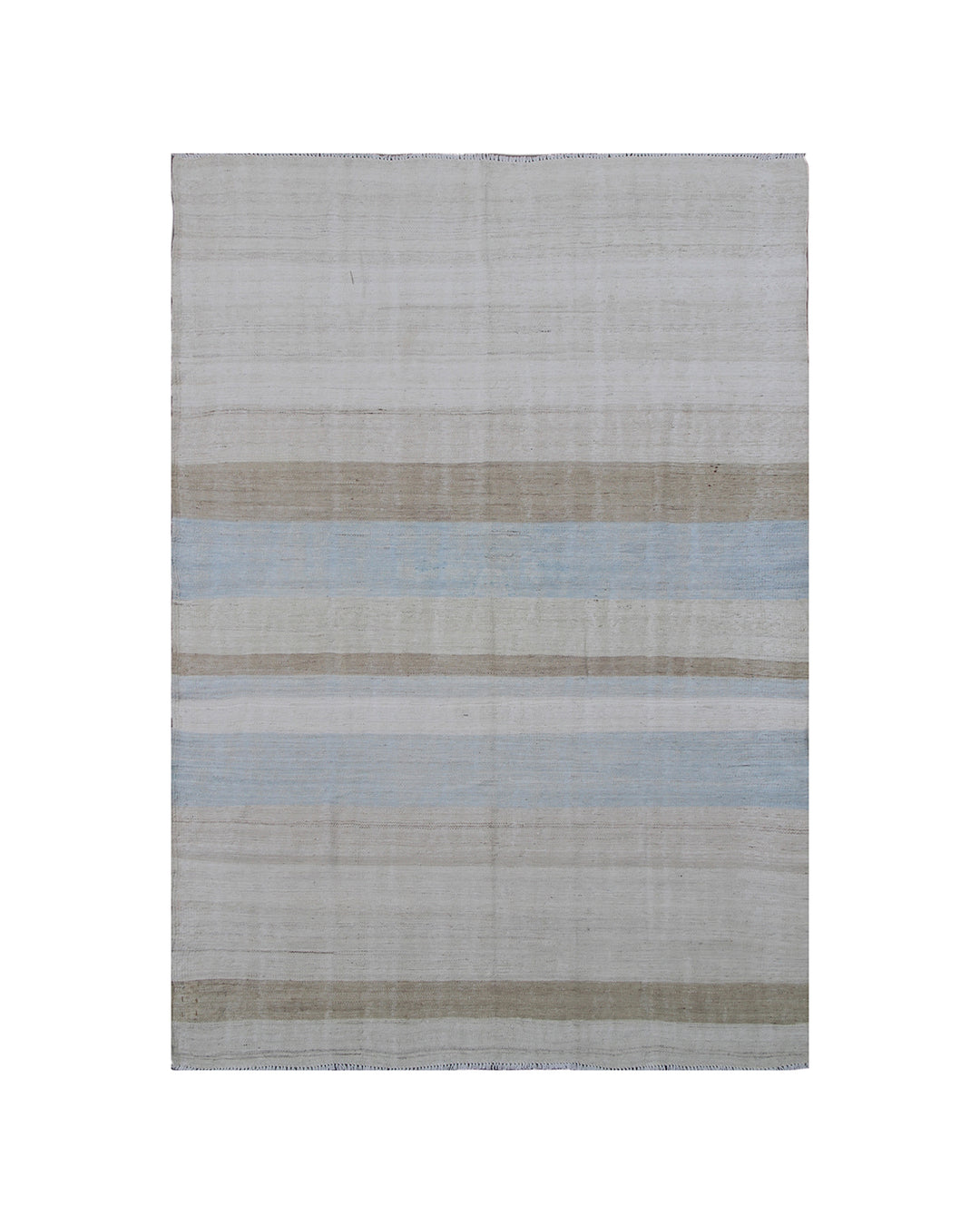 Ariana Rugs 4'3" x 7'3" Light Blue & Ivory Striped Handwoven Kilim