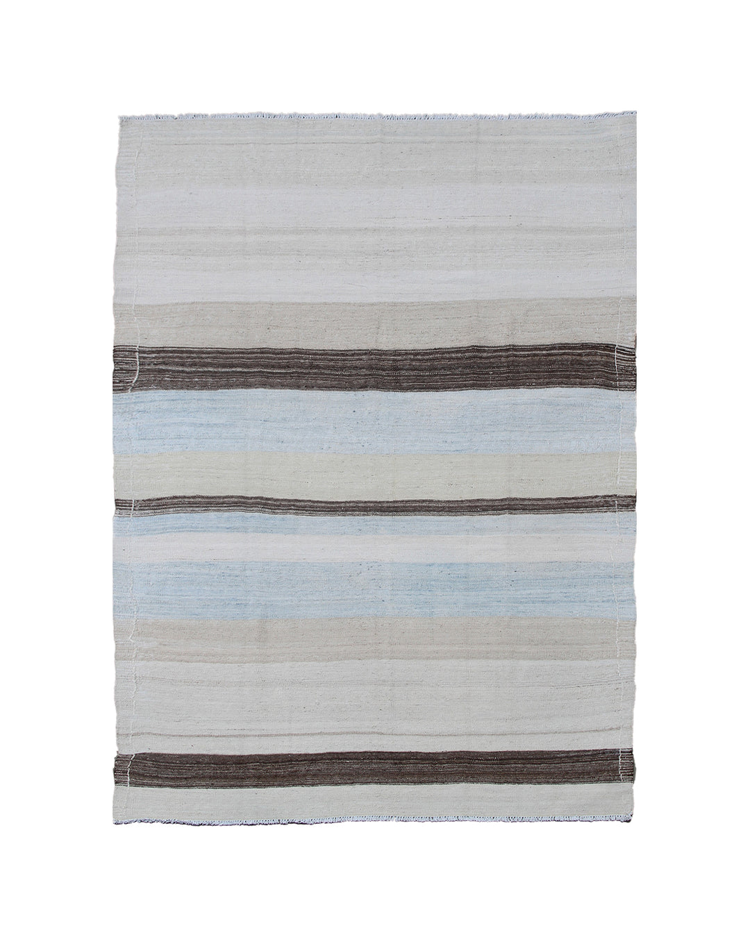 Ariana Rugs 4'3" x 7'3" Light Blue & Ivory Striped Handwoven Kilim