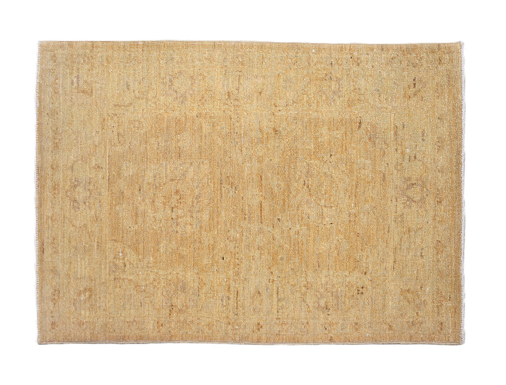2x3 soft gold Tabriz design small hand-knotted wool rug from the Ariana Traditional Collection by Ariana Rugs